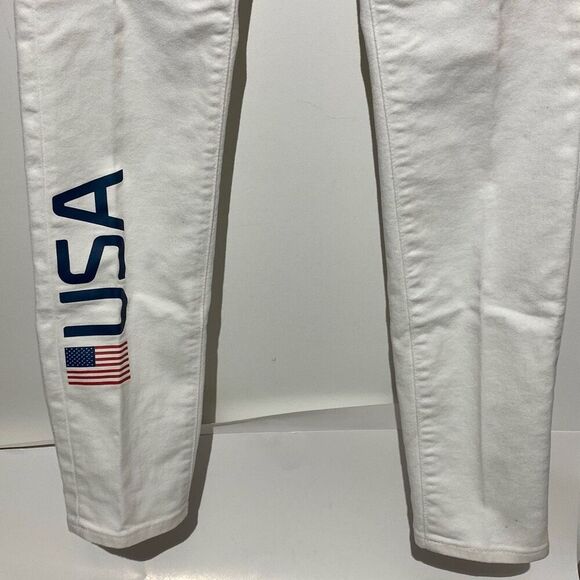 Polo Ralph Lauren Women's White 2020 Team US Olympics Denim Jeans Size 2 - Picture 2 of 14